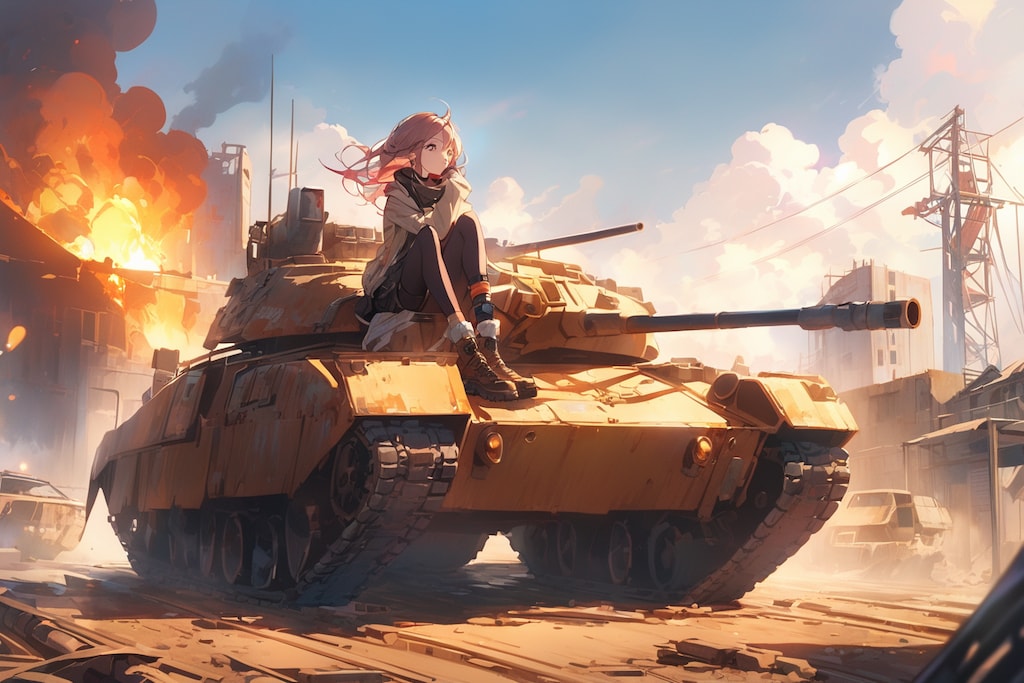 戦車と荒野と青空と