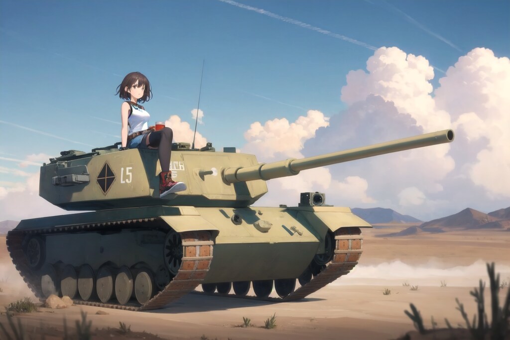 戦車と荒野と青空と