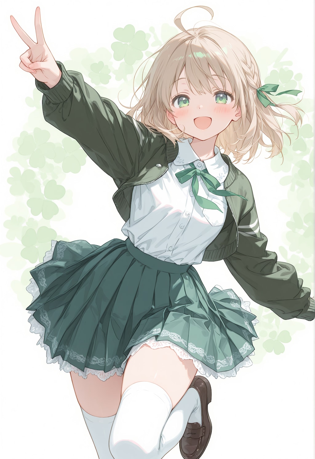 ピースをする後輩ちゃん