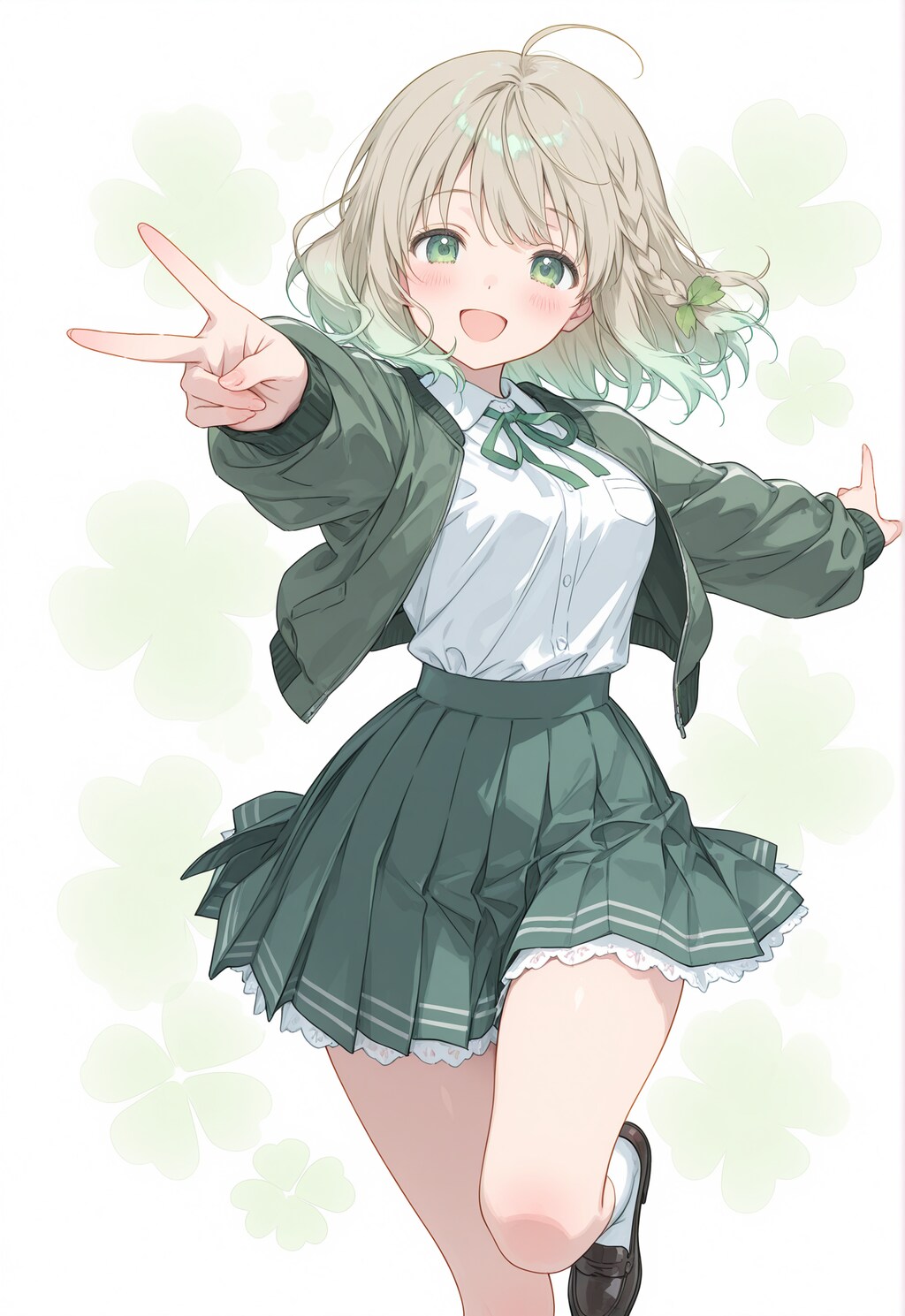 ピースをする後輩ちゃん