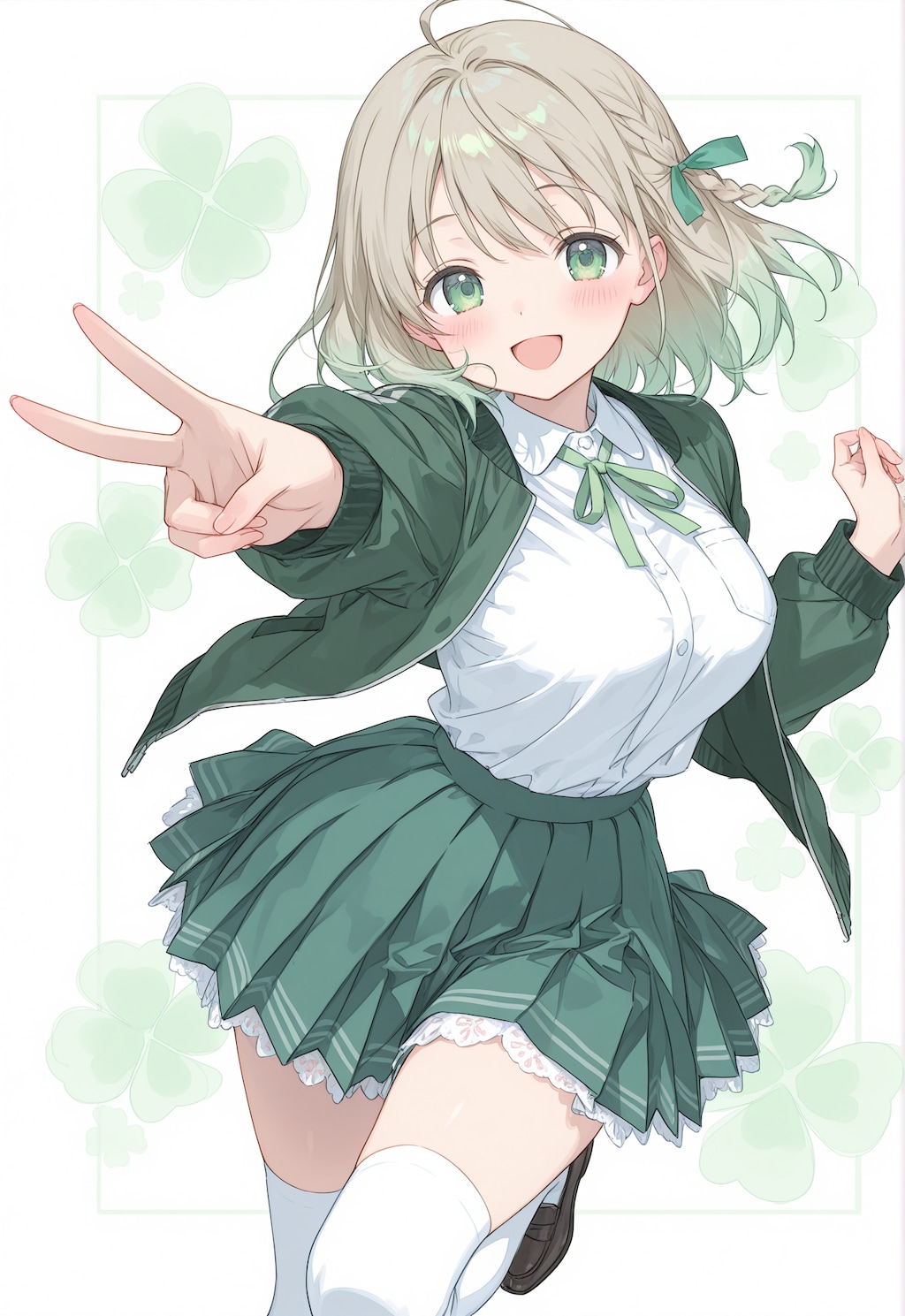ピースをする後輩ちゃん