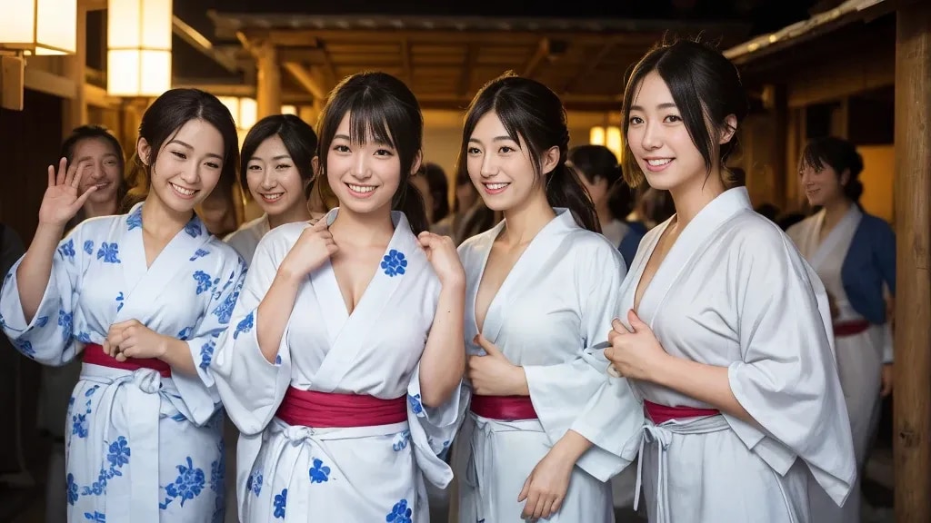 修学旅行の夜、浴衣を着せ女子生徒とたちと温泉街に繰り出したら男たちの嫉妬に遭った。でも最後に…