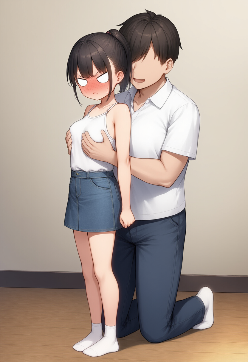 妹のおっぱいを後ろからわしづかみにしてみた