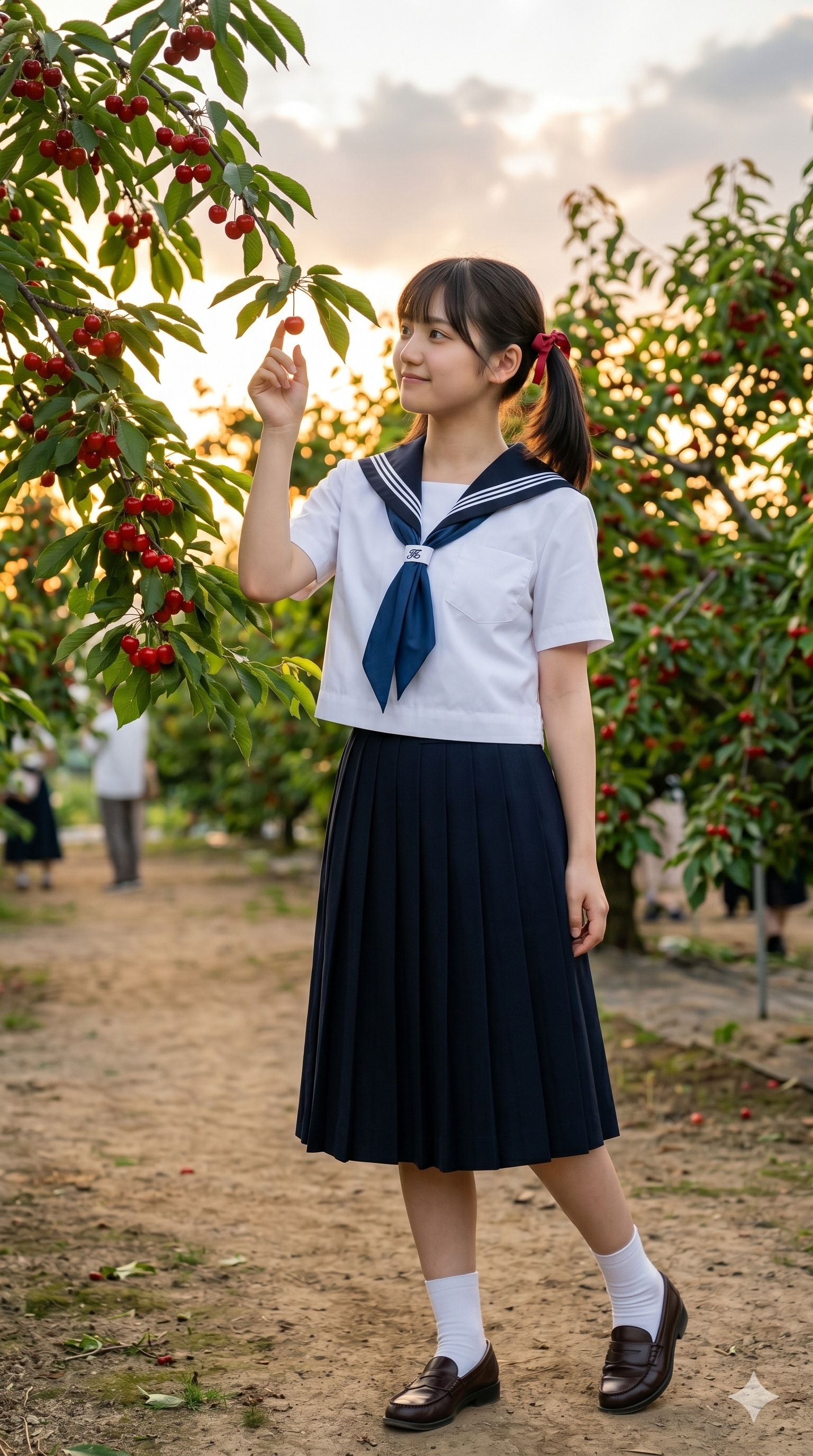 普通の美少女　サクランボ狩り