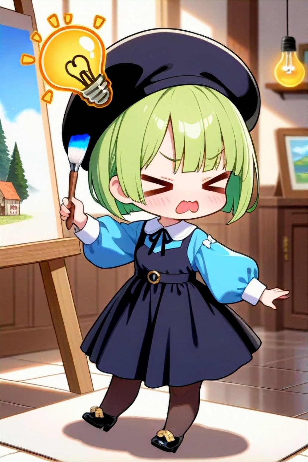 絵描きの緑髪ちゃん