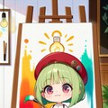 絵描きの緑髪ちゃん 3枚目
