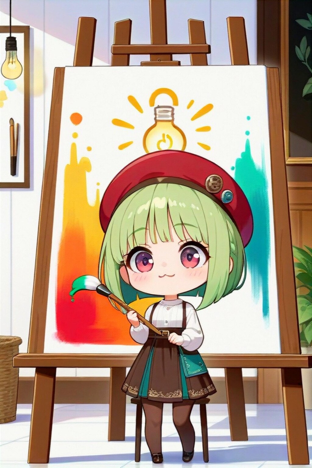 絵描きの緑髪ちゃん