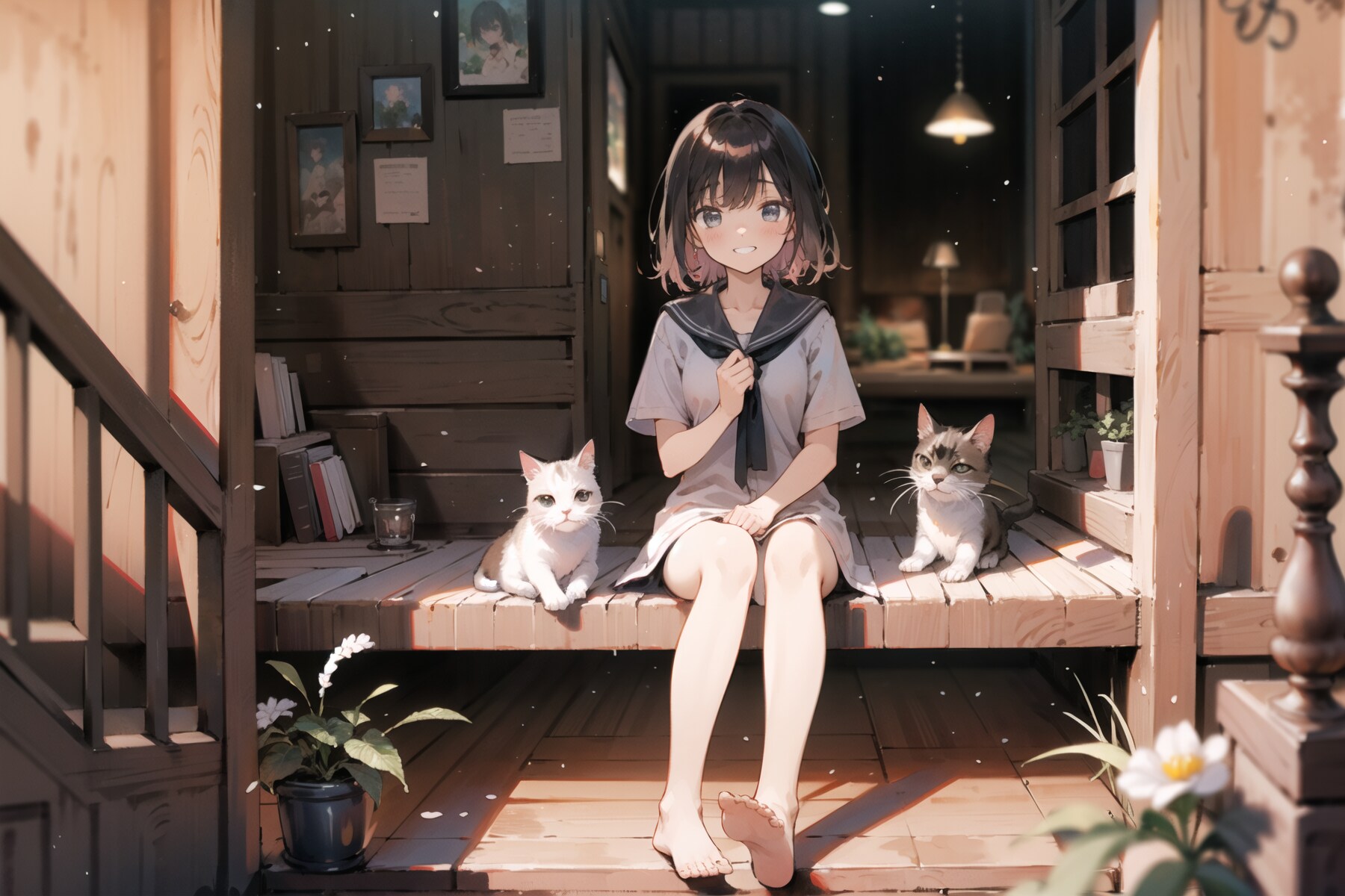 猫と裸足少女 : 2023.08.05
