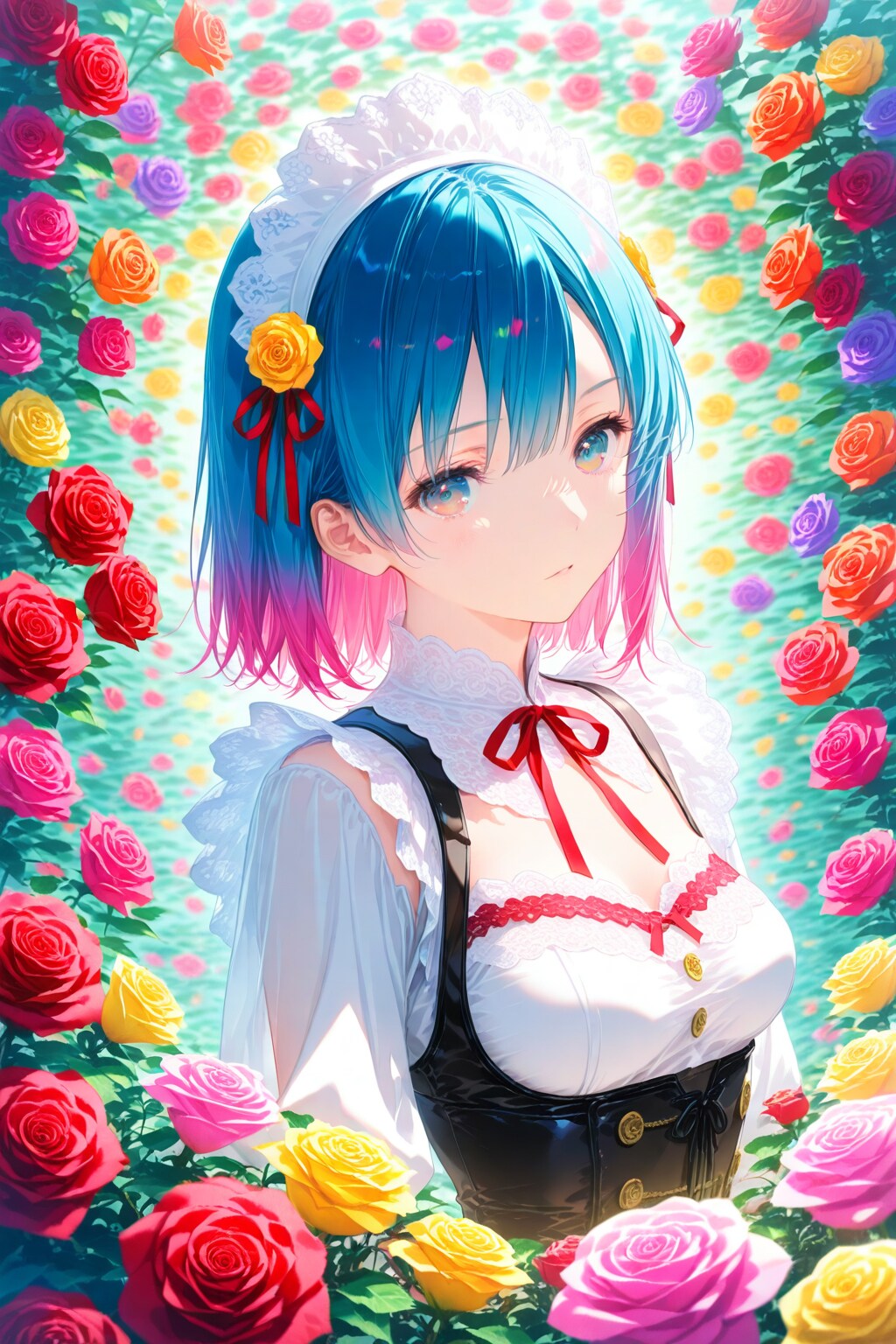 バラ園のメイド