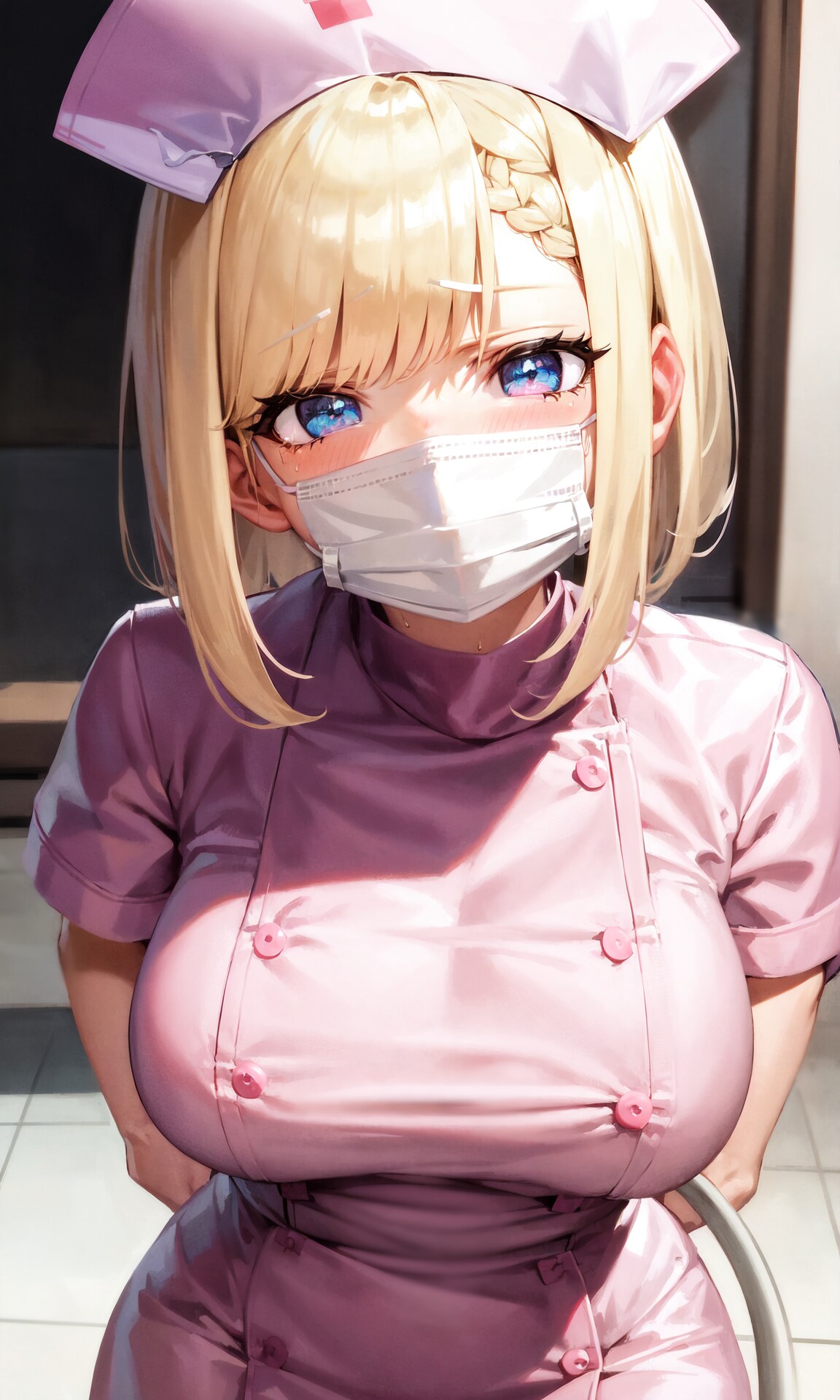 金髪ナース マスク