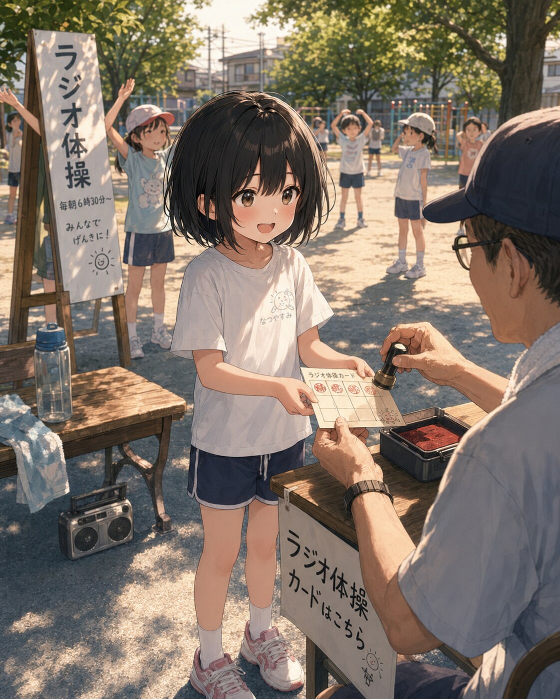 夏休みのラジオ体操 | の人気AIイラスト・グラビア