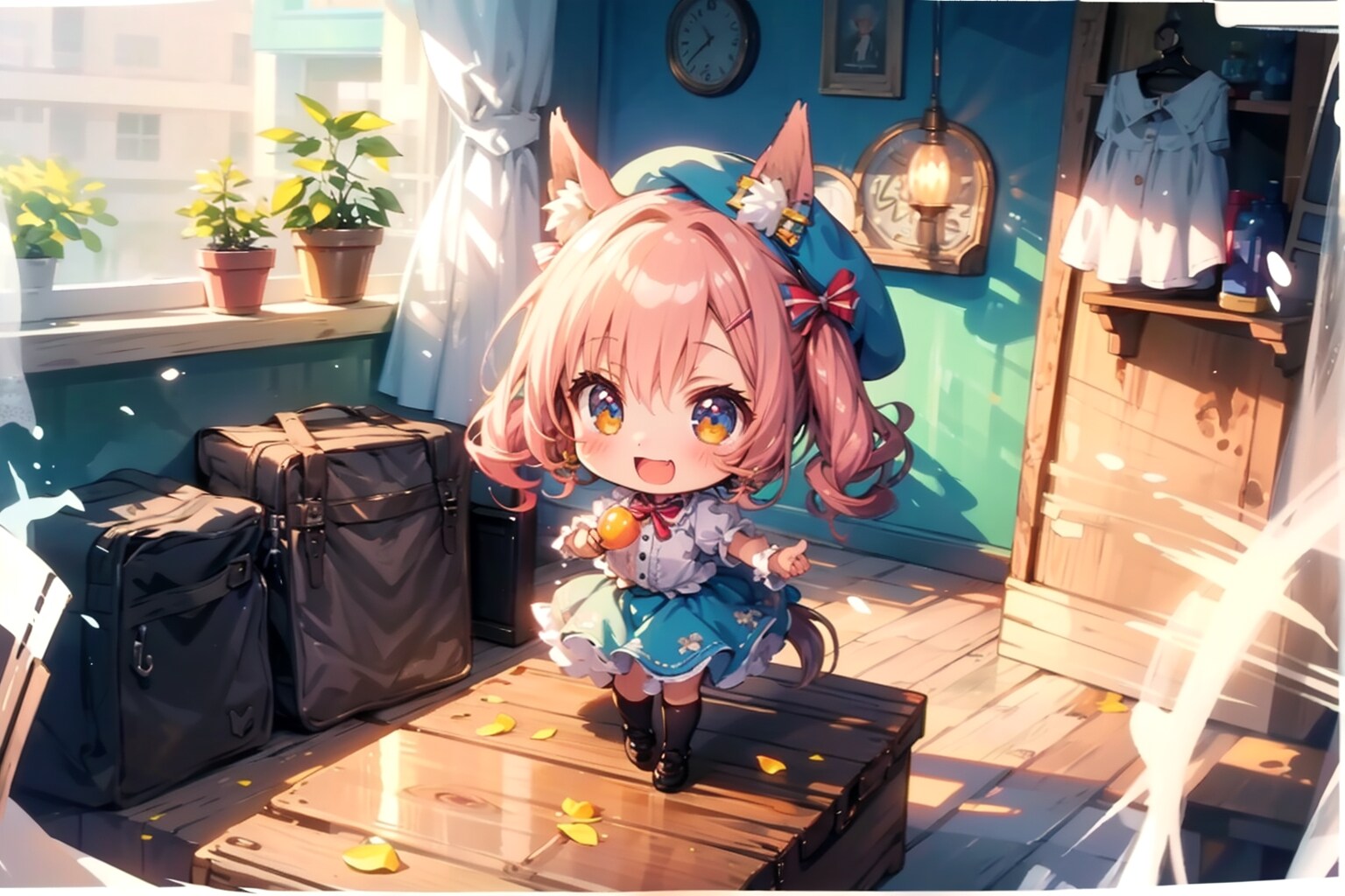 ハンガーに、服が掛かっている(半袖。