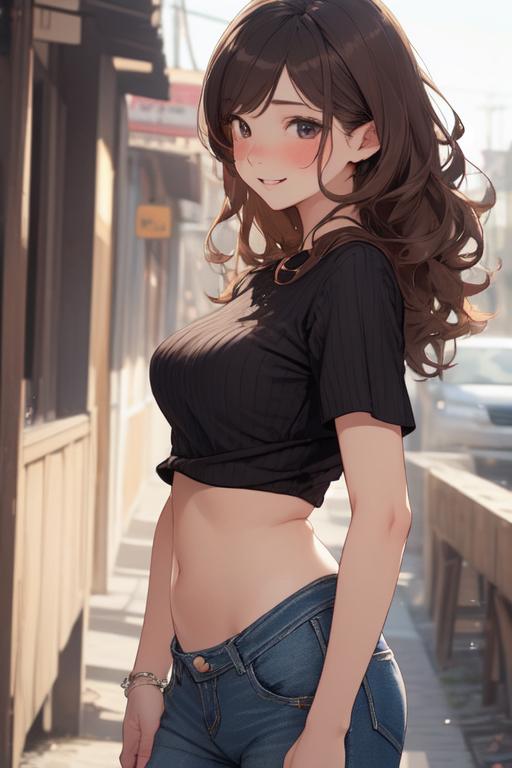 クロップドリブTシャツ