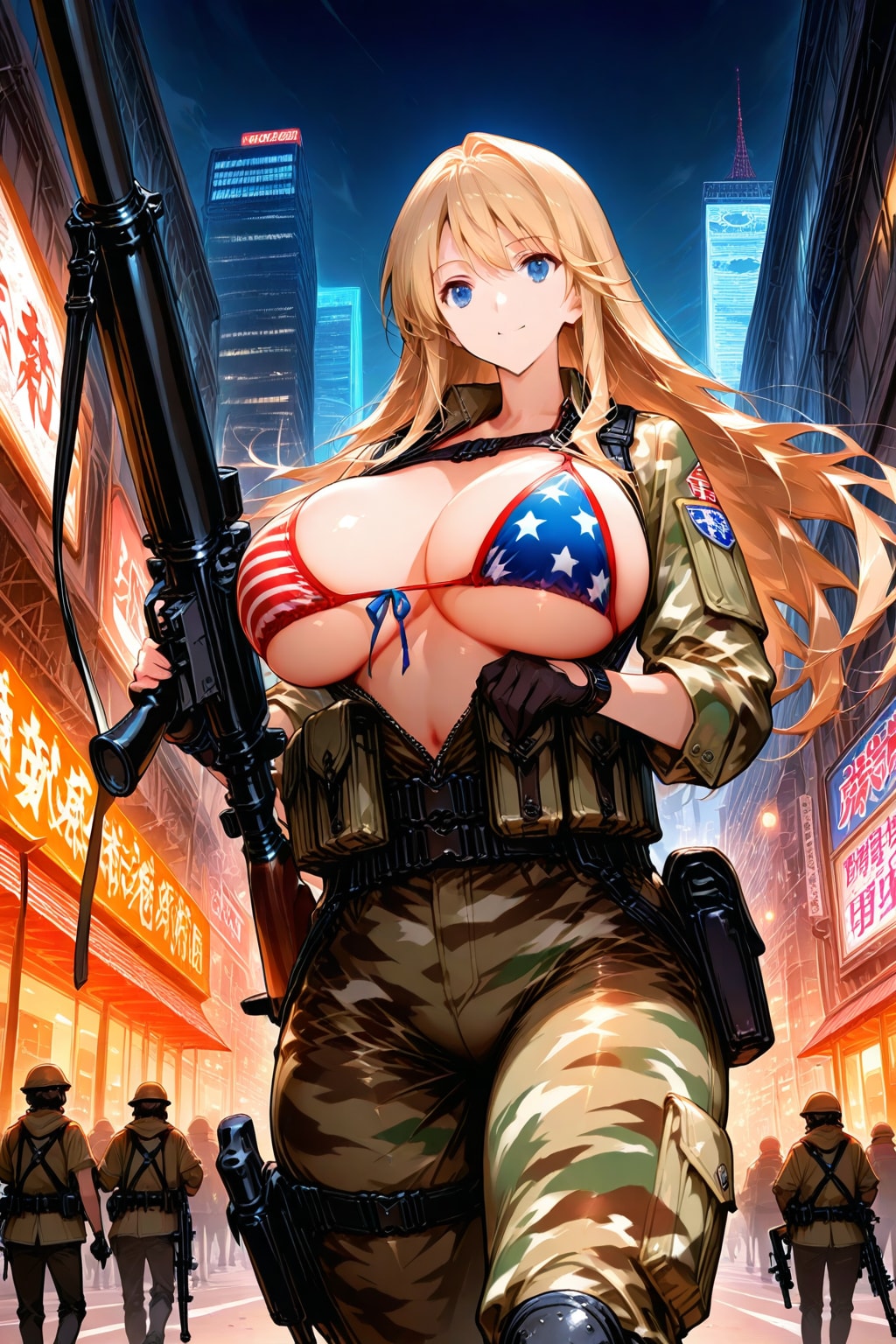 🇺🇸某大統領来日でテロから守る🇯🇵在住🇺🇸人女性女軍人👙🪖💥