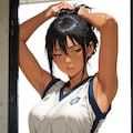 髪を後ろに纏めて 7枚目