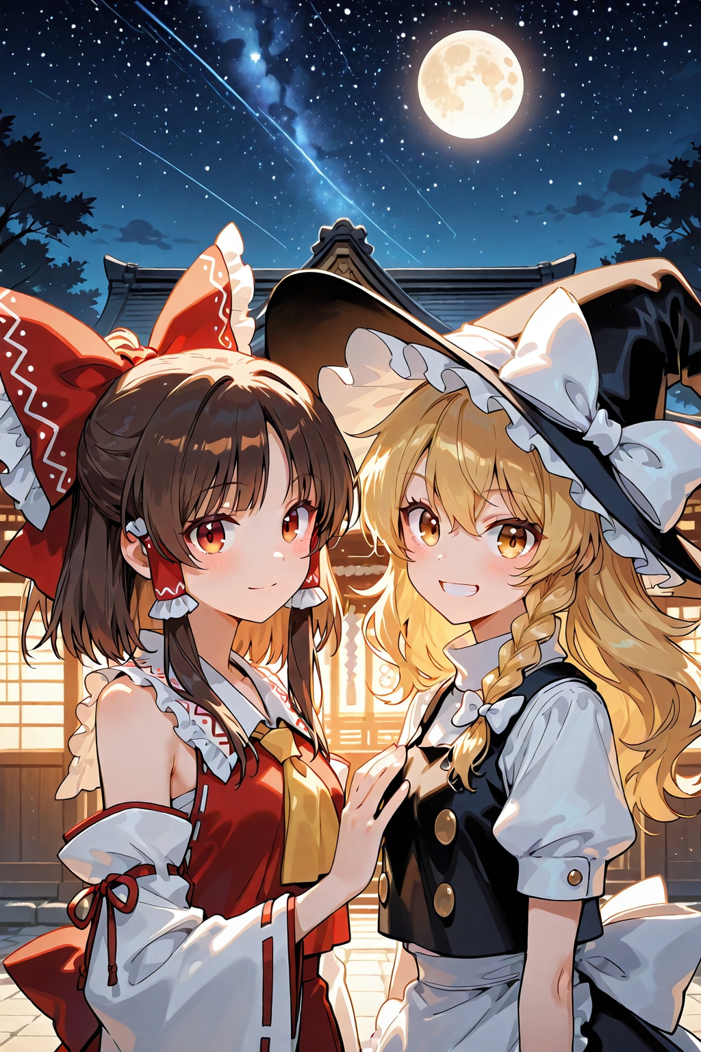 月夜の神社