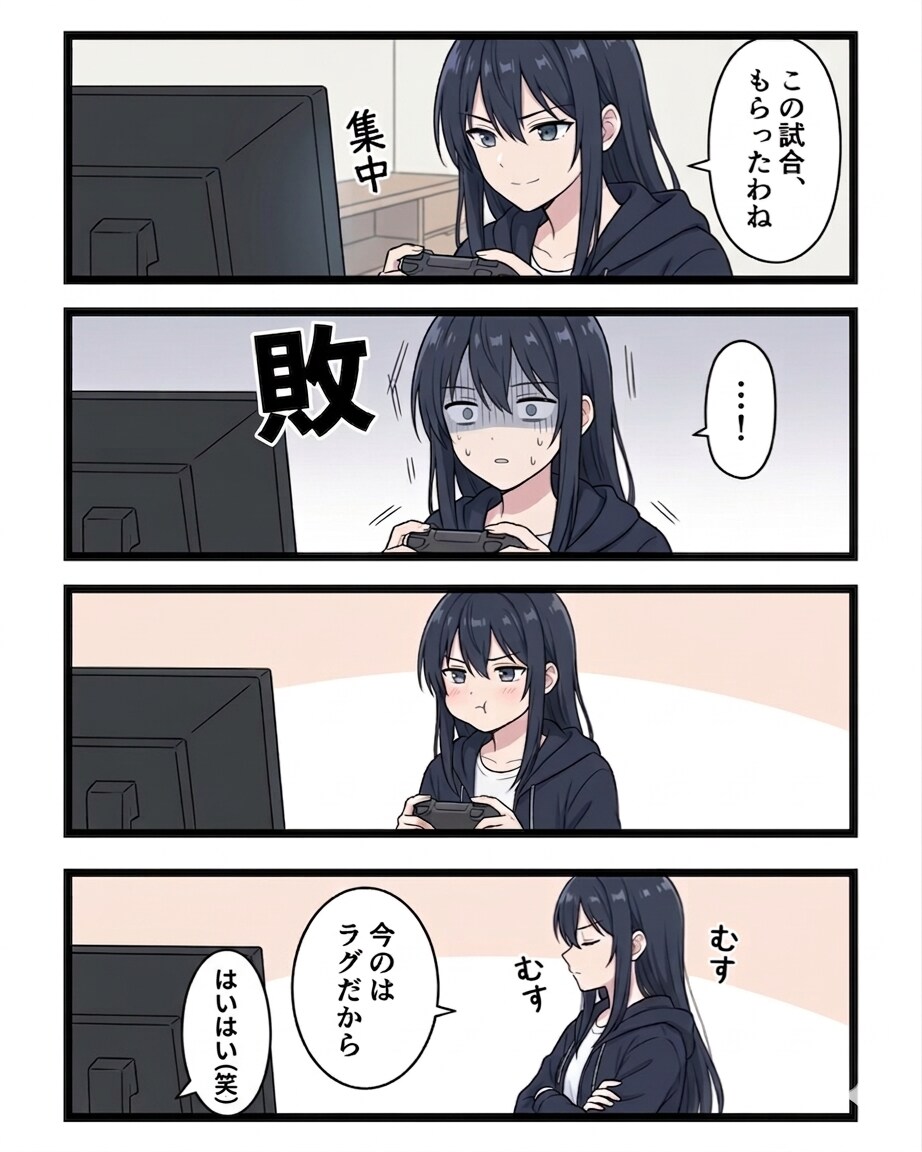 クール系なのにゲームで負けると拗ねるお姉さんゲーマー | の人気AIイラスト・グラビア