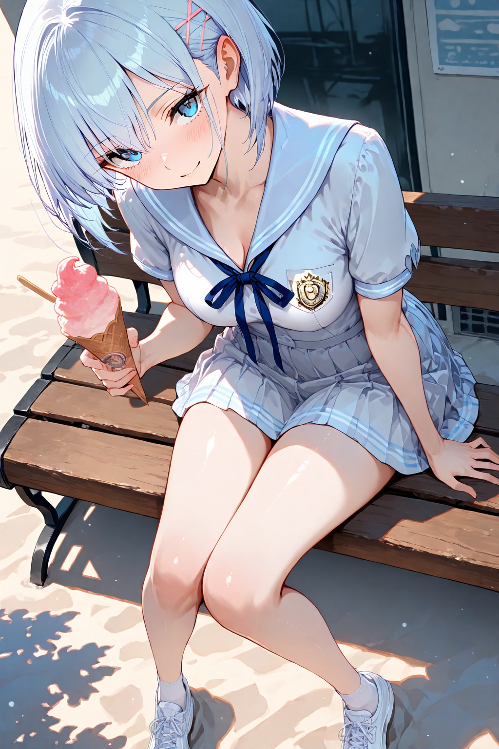 夏服とアイス