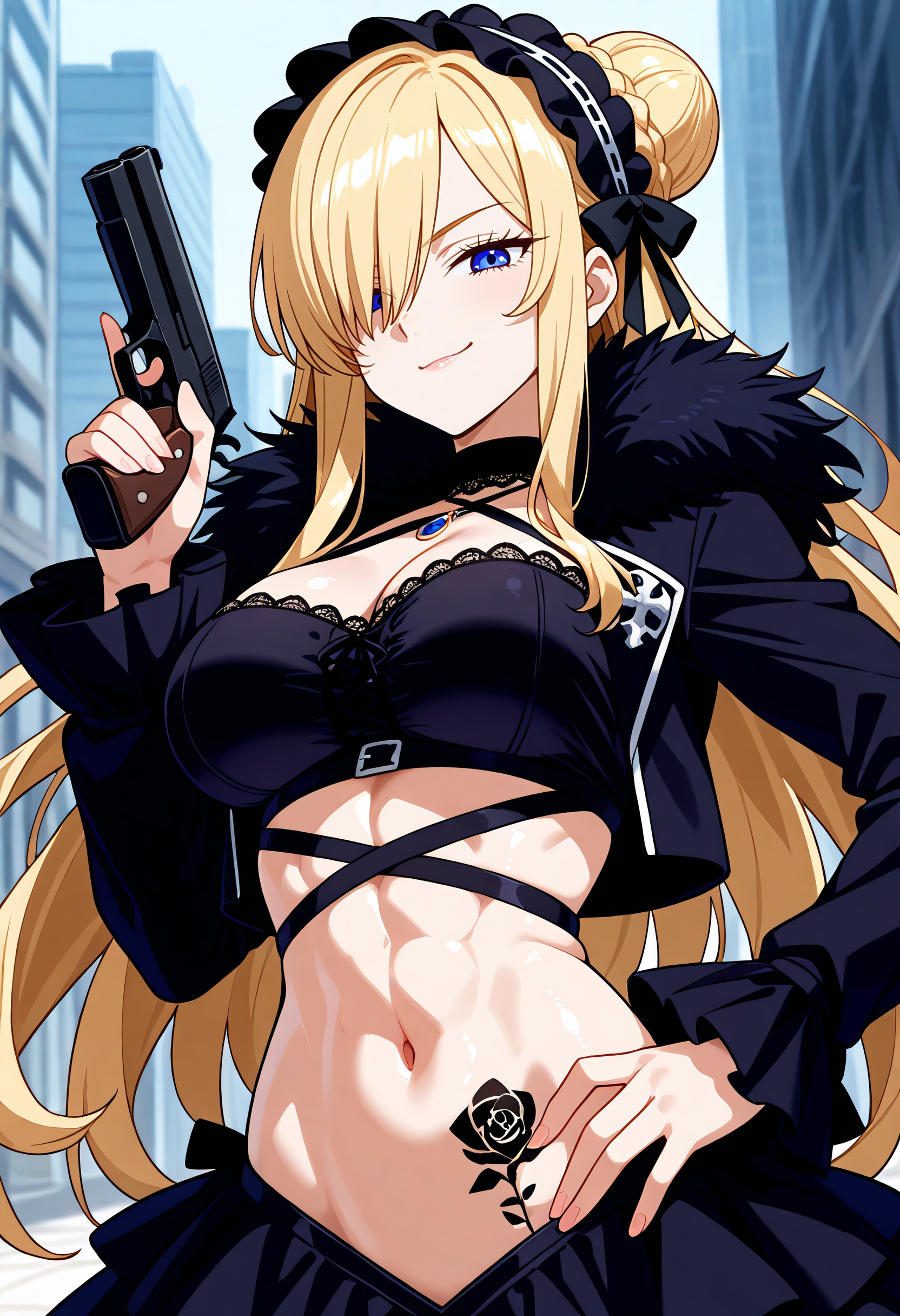 【今日の腹筋】街を仕切る少女 | の人気AIイラスト・グラビア