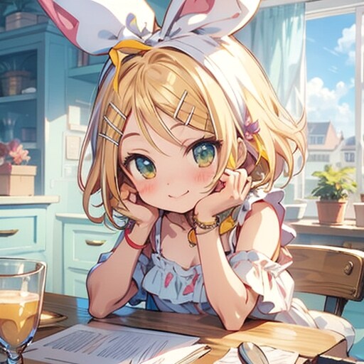 リン、勉強中