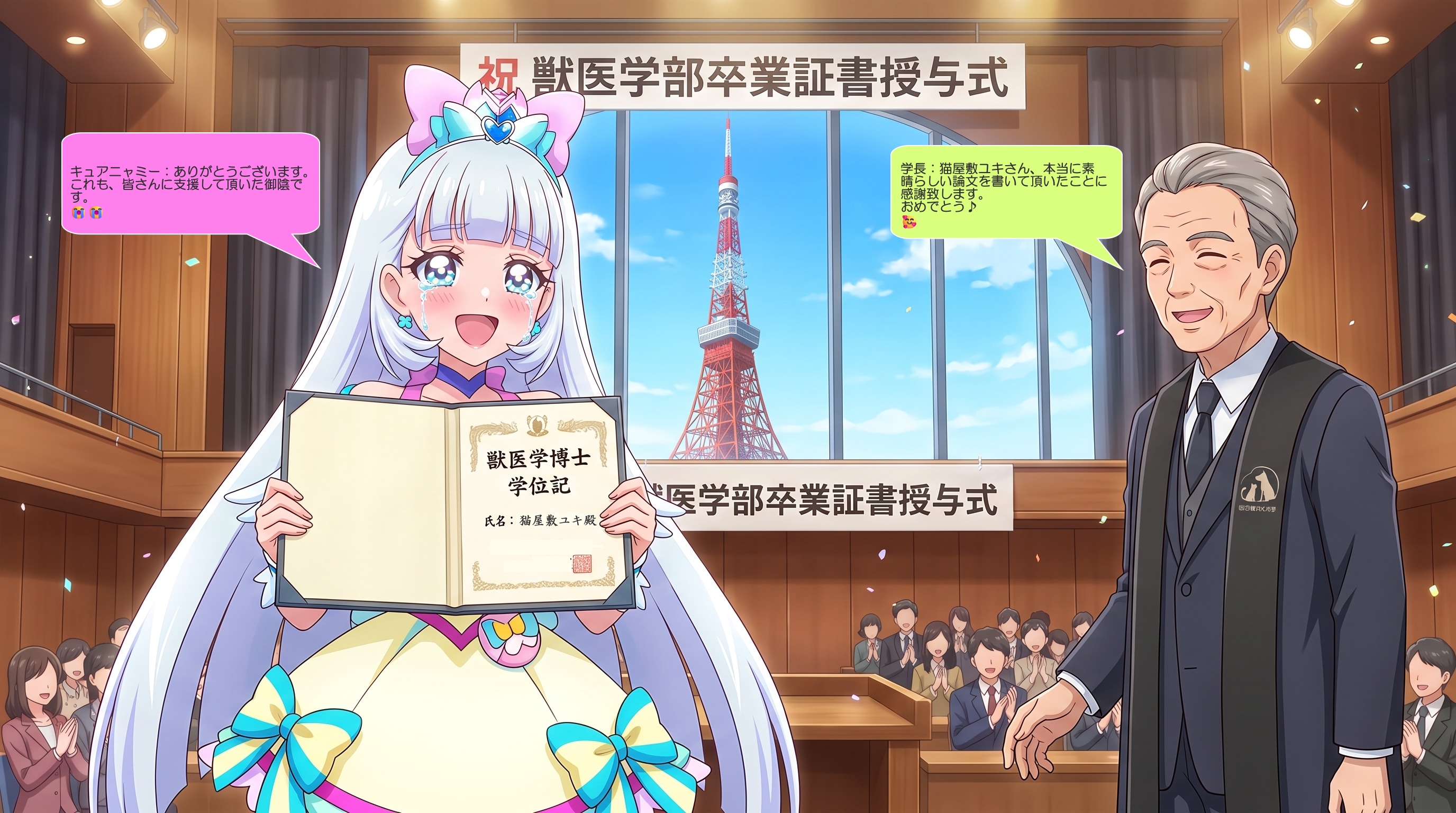 キュアニャミー、獣医学博士に合格した