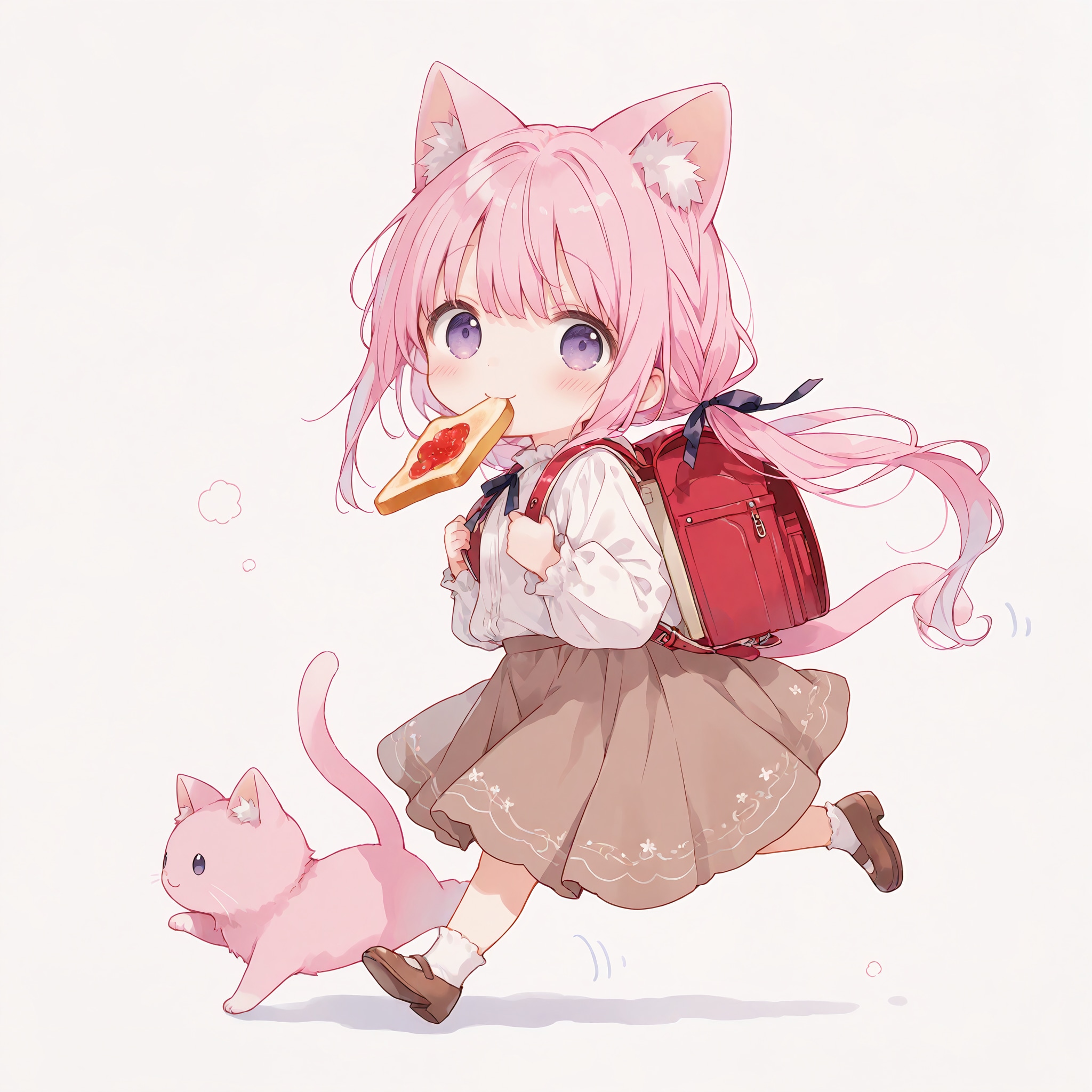 ちびねこみみももかのトーストランニング