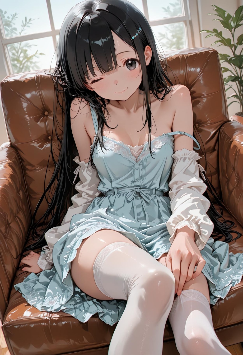 Adjusting thighhighs