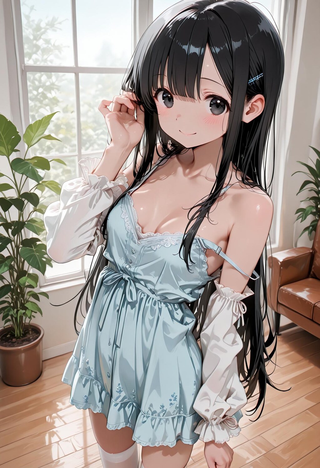 Adjusting thighhighs