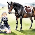メイドさんと愛馬 3枚目