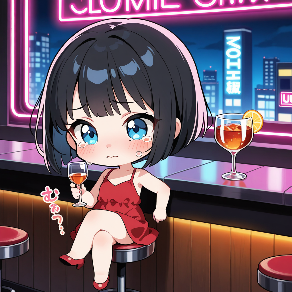 ちび過ぎる美女とバーカウンター