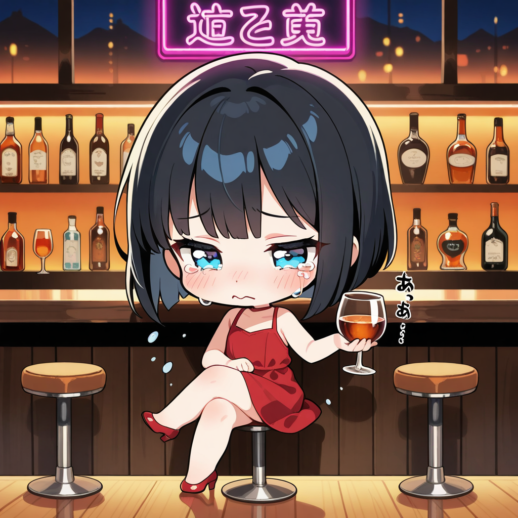 ちび過ぎる美女とバーカウンター