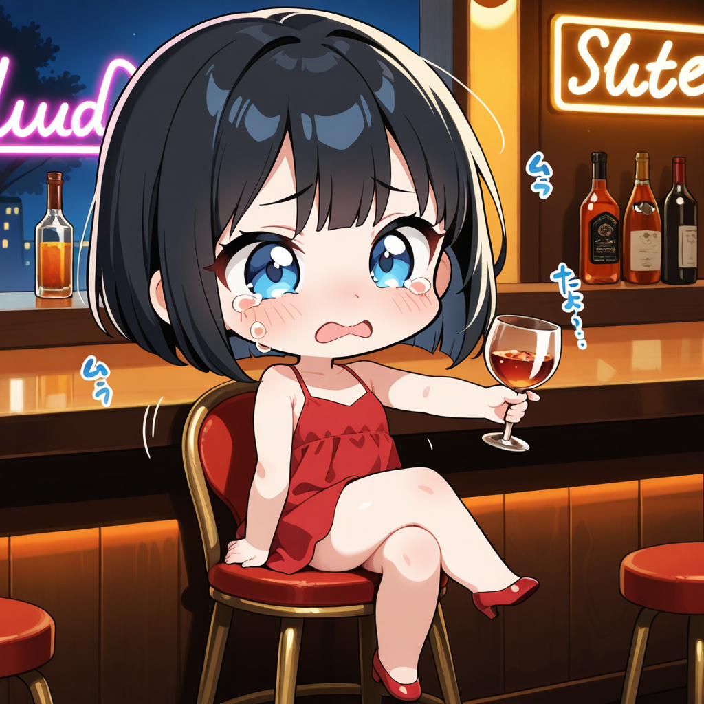 ちび過ぎる美女とバーカウンター
