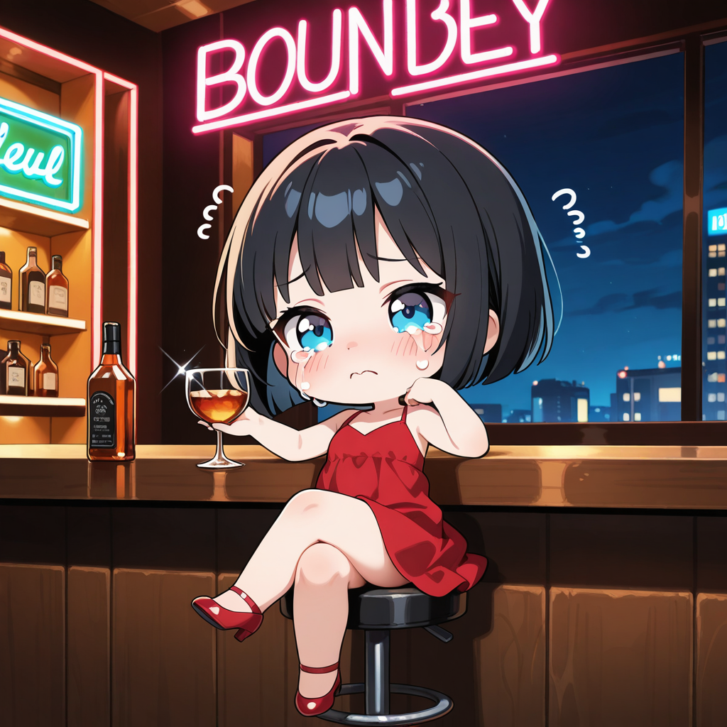 ちび過ぎる美女とバーカウンター