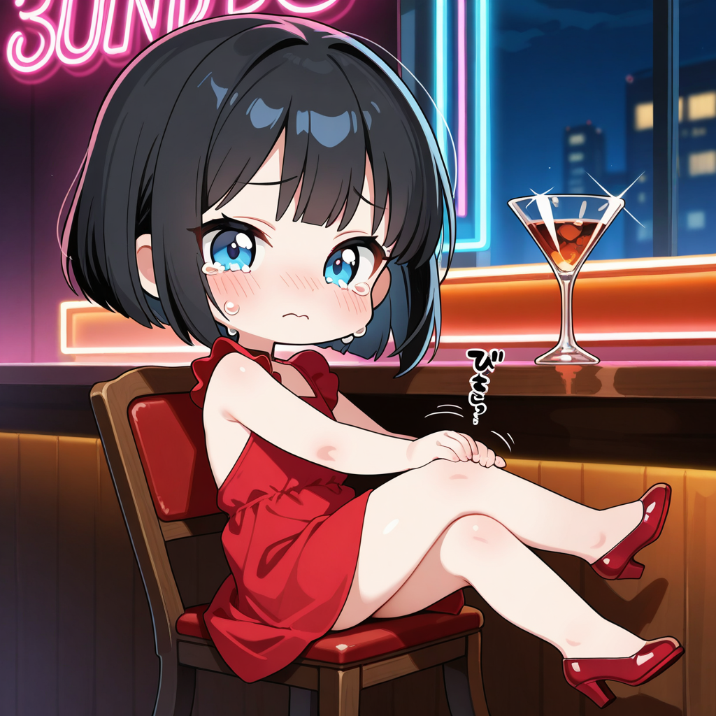 ちび過ぎる美女とバーカウンター
