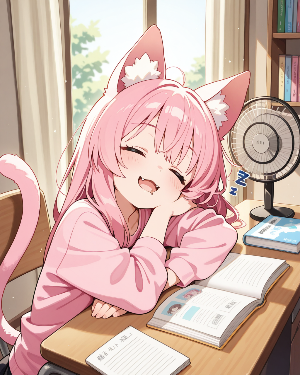 真剣に宿題に取り組むうちのねこ。