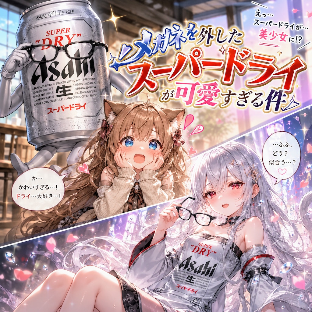 メガネを外したスーパードライが可愛すぎる件の表紙