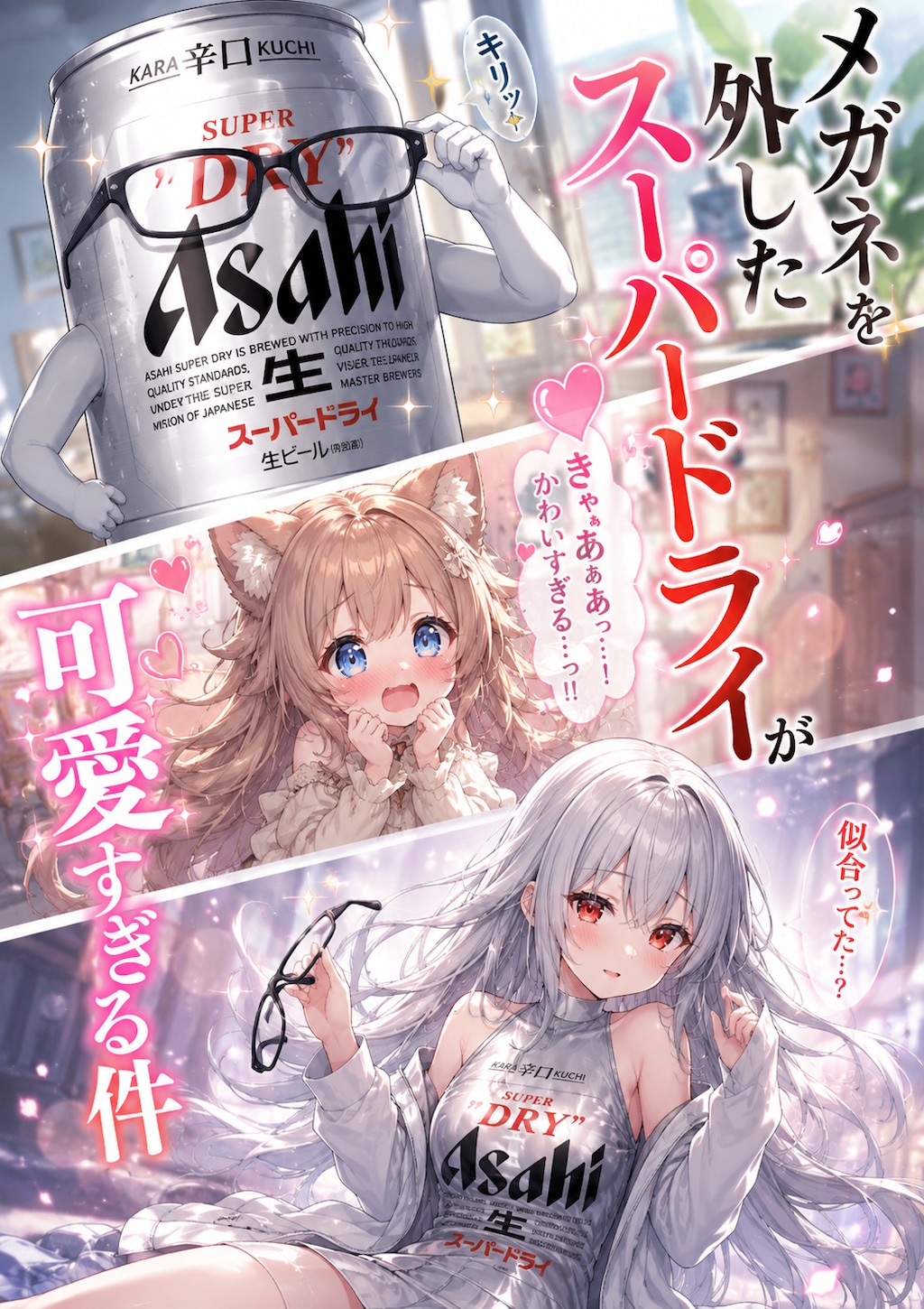 メガネを外したスーパードライが可愛すぎる件の表紙