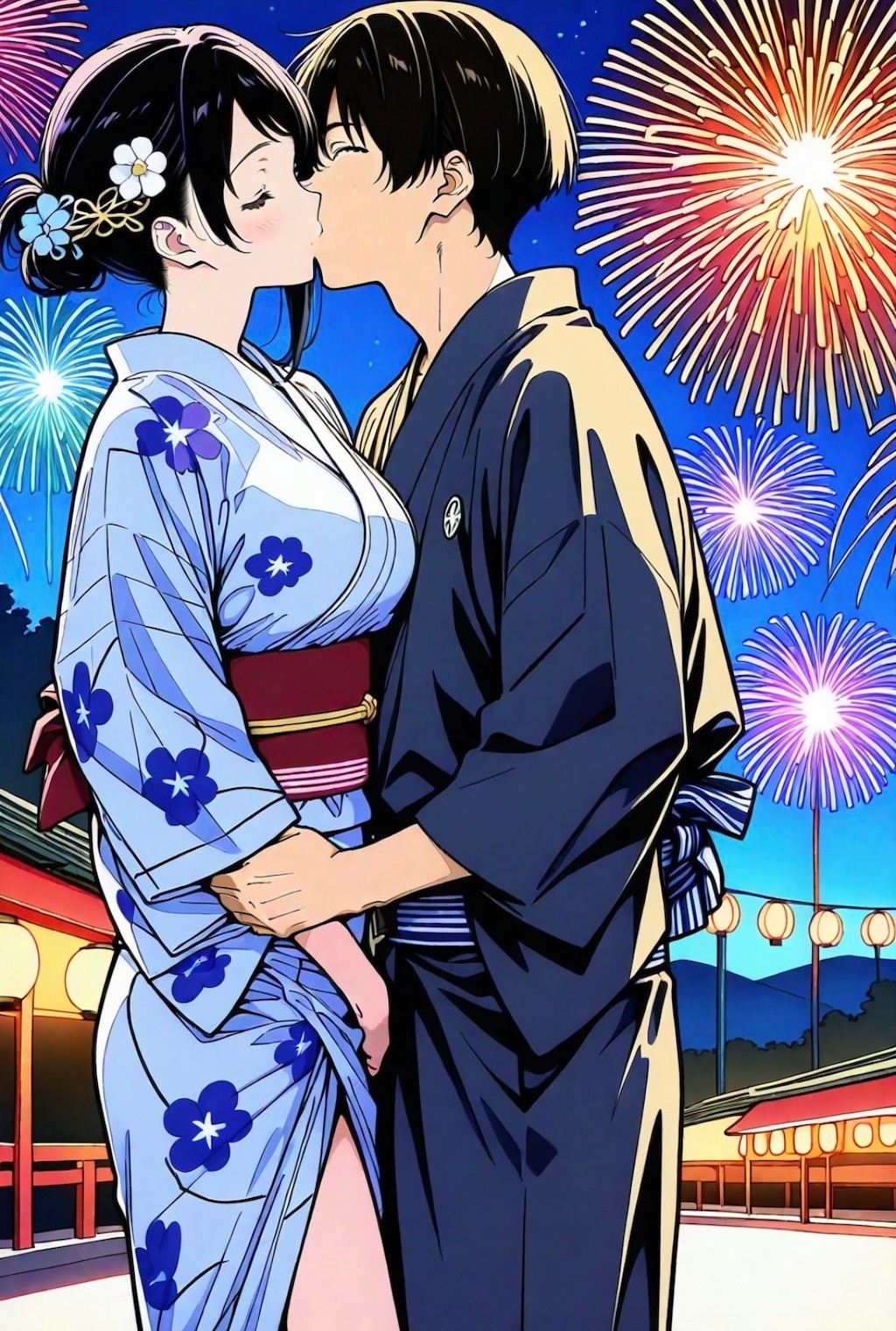 「姉ちゃん、キスしてもいいかな」 「...うん、いいよ」 花火の音が身体中に響き渡るのを感じながら、自分の胸の鼓動も負けないぐらい強く大きく響いているのが感じられている いとこの姉ちゃん