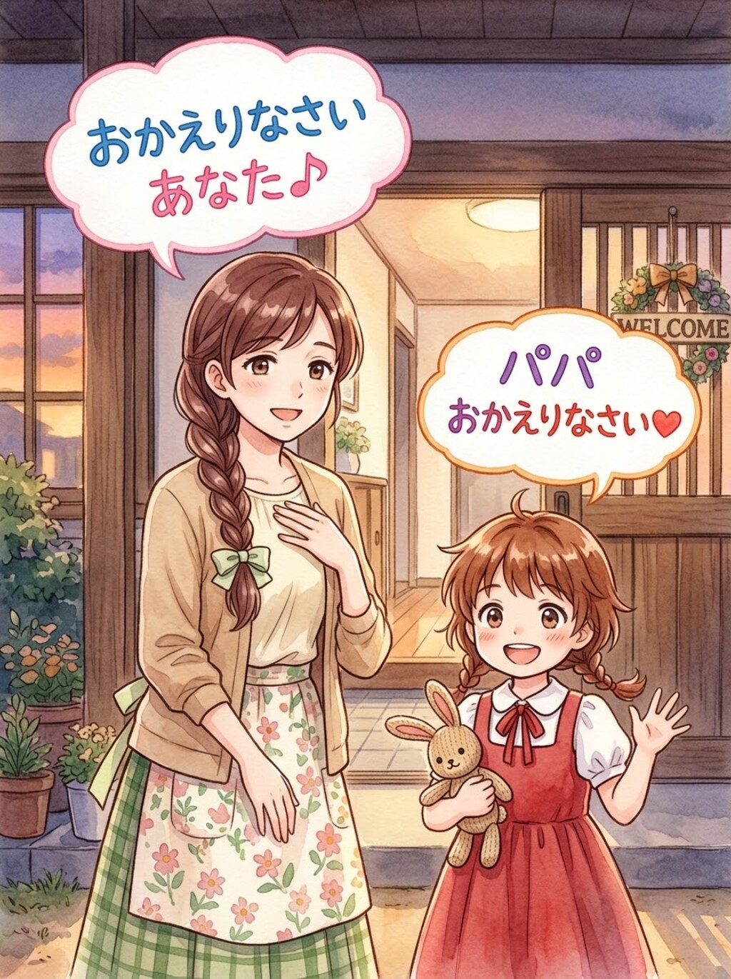 おかえりなさい あなた♬ パパ おかえりなさい❤️