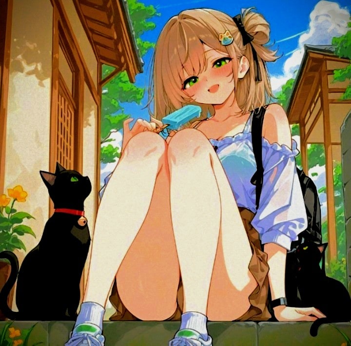 夏本番🌞！黒猫と旅行する🧳夏休み