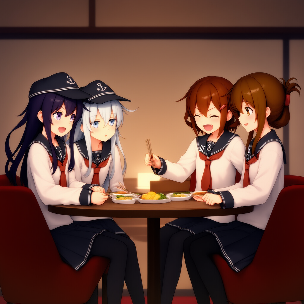 揃って食事