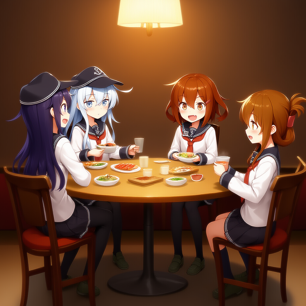 揃って食事