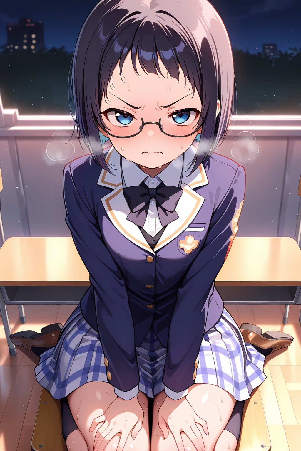 メガネ女子　制服