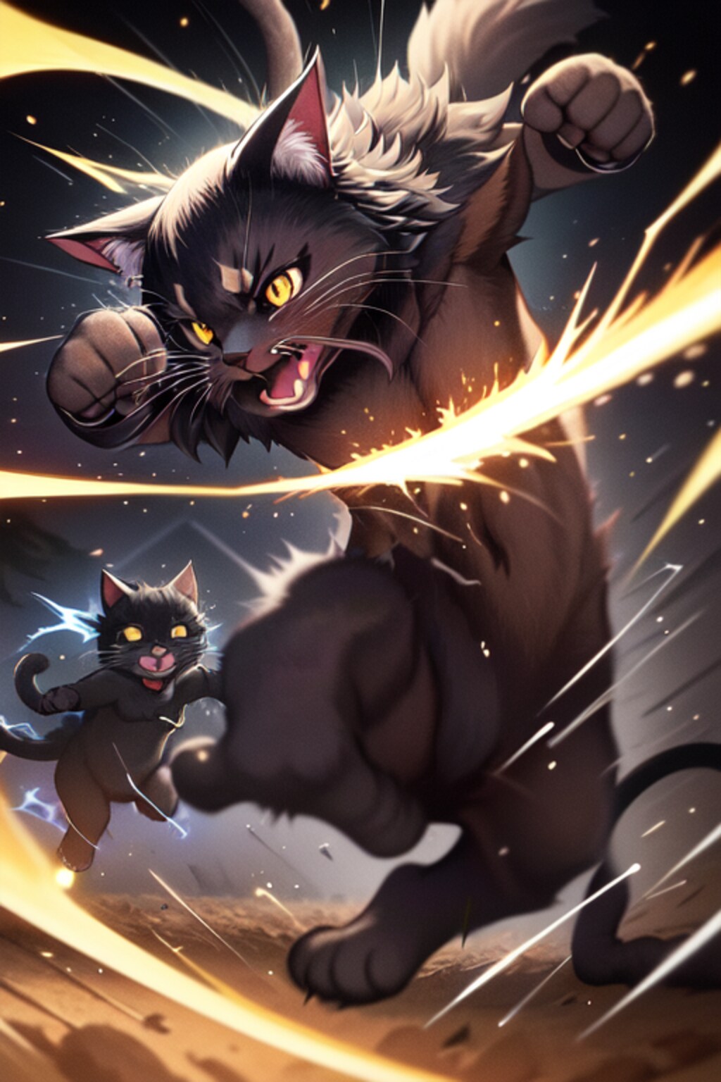 エネルギッシュな猫たち