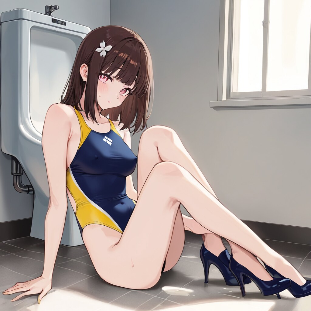 【番外編】男子便所で佇む競泳水着の少女