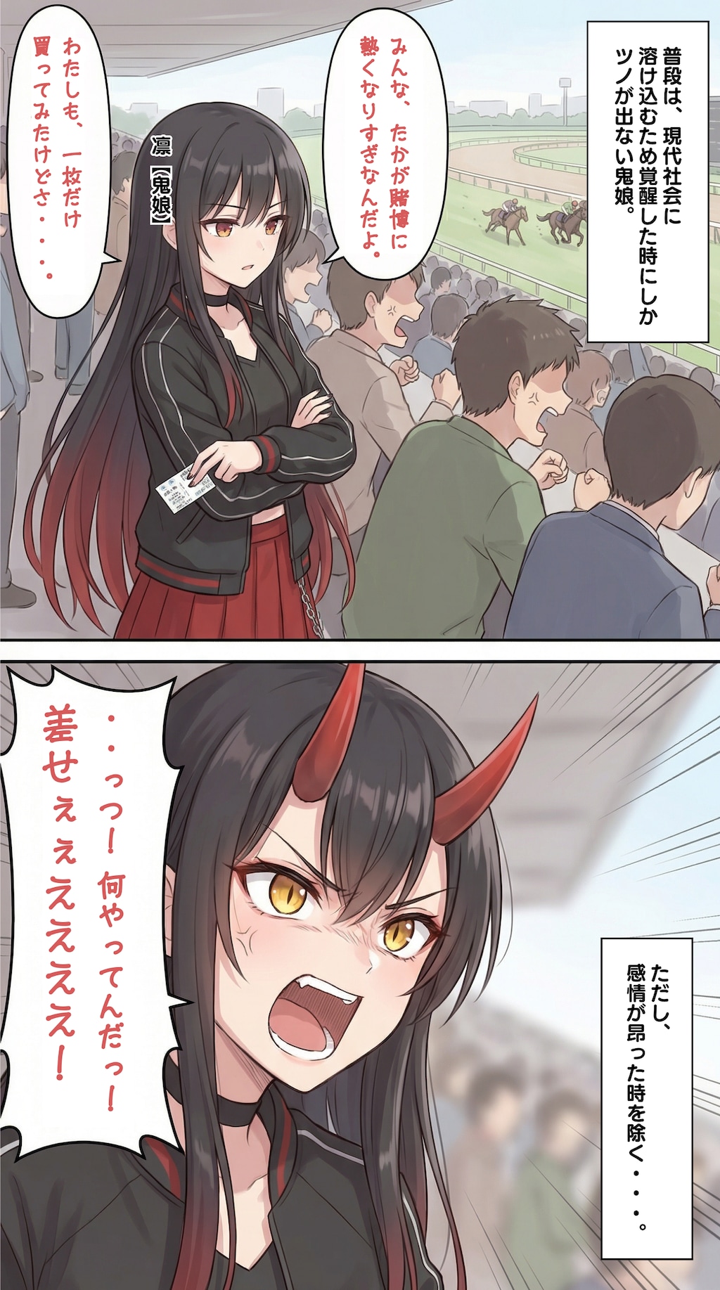 公営ギャンブルを楽しむ妖怪女子　【凛（鬼娘）】編