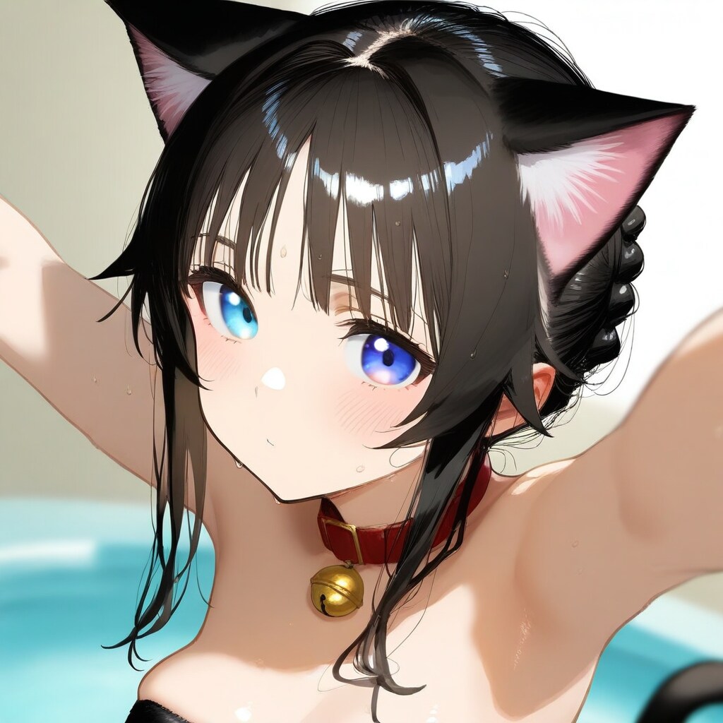 水浴びだにゃん