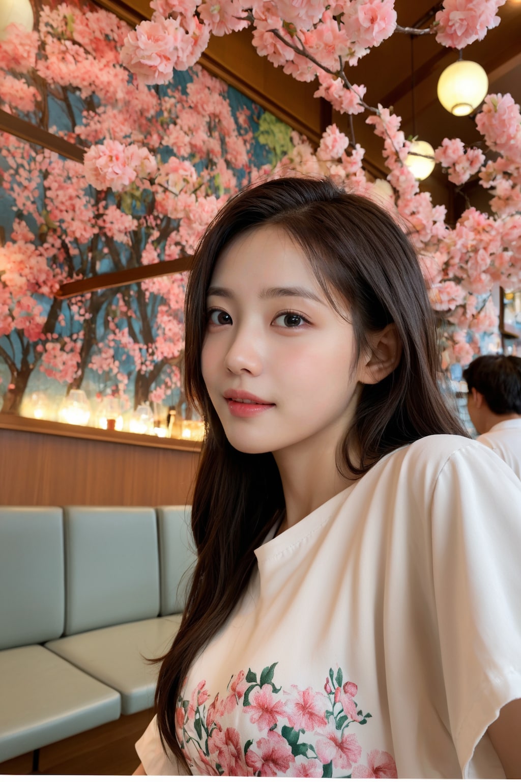 an indoor cherry blossom