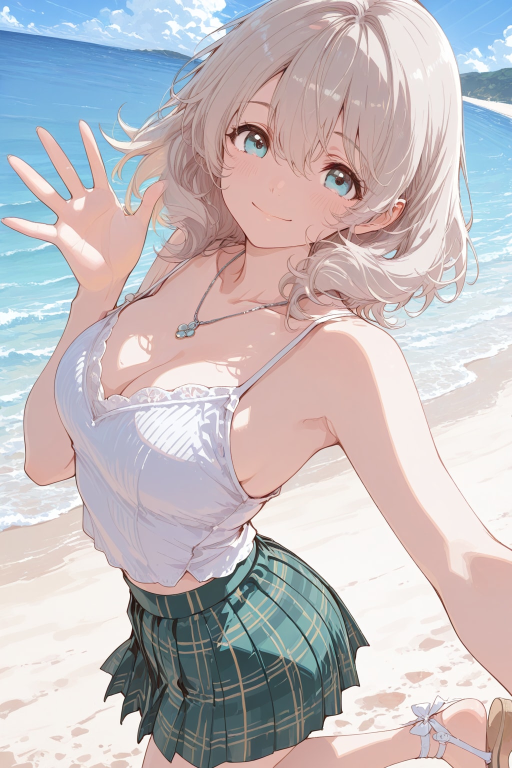浜辺ではしゃぐJD(企画参加)