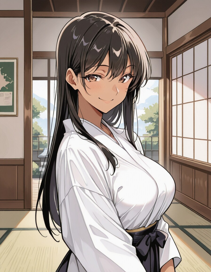 日焼け道着お姉さん